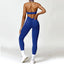 The model wearing Cairo Yoga Set Sportswear High Waist Leggings & Sports Bra - NUFIT STORE slimming shaper tight lifting jumpsuit romper leggings bodysuit yoga outfit set