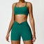 The model wearing Sea King Green Set-4 Portofino Yoga Sets Sports Bra & Shorts - NUFIT STORE slimming shaper tight lifting jumpsuit romper leggings bodysuit yoga outfit set