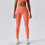 The model wearing Earl Orange Wynwood Seamless Yoga High Waist Leggings - NUFIT STORE slimming shaper tight lifting jumpsuit romper leggings bodysuit yoga outfit set