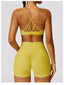 The model wearing Morocco Yoga Sets Sports Bra & Stretch Shorts - NUFIT STORE slimming shaper tight lifting jumpsuit romper leggings bodysuit yoga outfit set