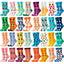 Set of Colorful Bright Funny Funky Patterned Ankle Socks for Ladies, Spring - Summer 2024 season