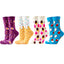 The model wearing Icecream Set of Colorful Bright Funny Funky Patterned Ankle Socks for Ladies, Spring - Summer 2024 season