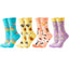 The model wearing Seals Bees Cats Set of Colorful Bright Funny Funky Patterned Ankle Socks for Ladies, Spring - Summer 2024 season